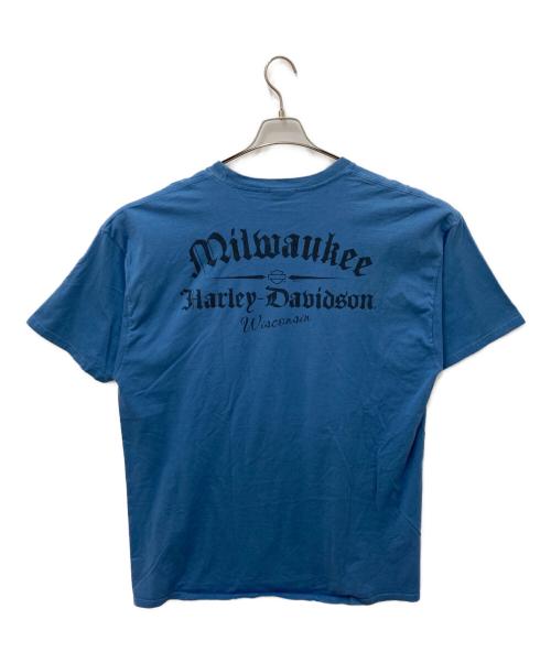 HARLEY-DAVIDSON（ハーレーダビッドソン）HARLEY-DAVIDSON (ハーレーダビッドソン) プリントTシャツ ブルー サイズ:2XLの古着・服飾アイテム