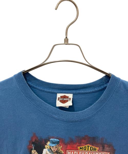 HARLEY-DAVIDSON（ハーレーダビッドソン）HARLEY-DAVIDSON (ハーレーダビッドソン) プリントTシャツ ブルー サイズ:2XLの古着・服飾アイテム