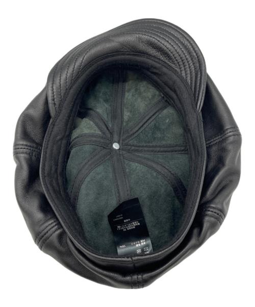 Schott（ショット）Schott (ショット) LEATHER NEWSBOY CAP ブラックの古着・服飾アイテム