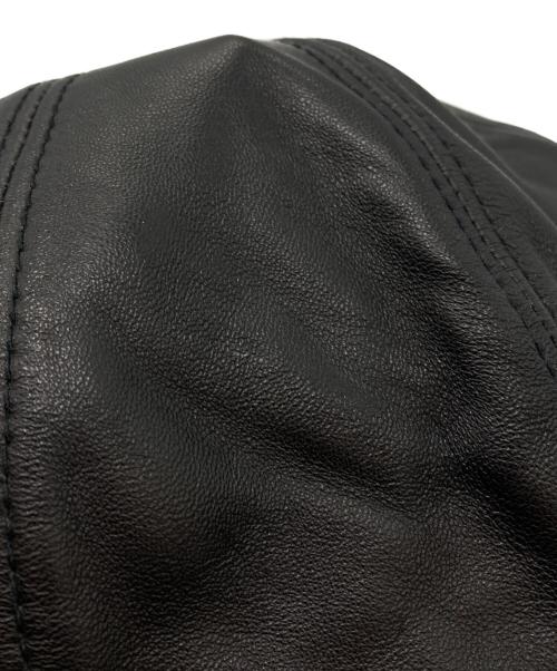 Schott（ショット）Schott (ショット) LEATHER NEWSBOY CAP ブラックの古着・服飾アイテム