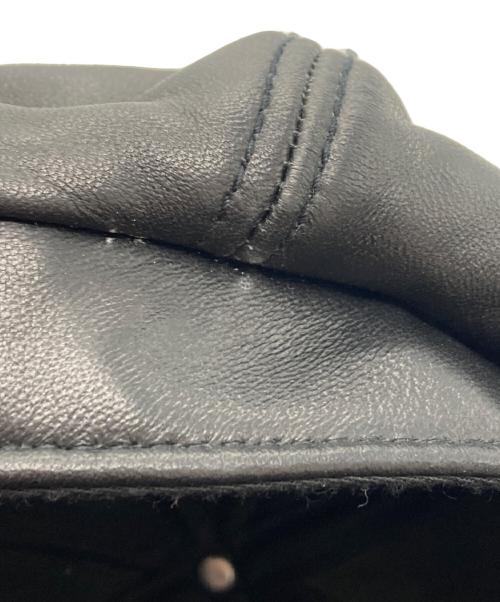 Schott（ショット）Schott (ショット) LEATHER NEWSBOY CAP ブラックの古着・服飾アイテム