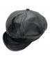 Schott（ショット）の古着「LEATHER NEWSBOY CAP」｜ブラック