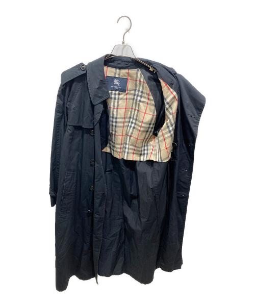 BURBERRY LONDON（バーバリーロンドン）BURBERRY LONDON (バーバリーロンドン) 裏ノヴァチェックトレンチコート ネイビー サイズ:記載無しの為実寸参照の古着・服飾アイテム