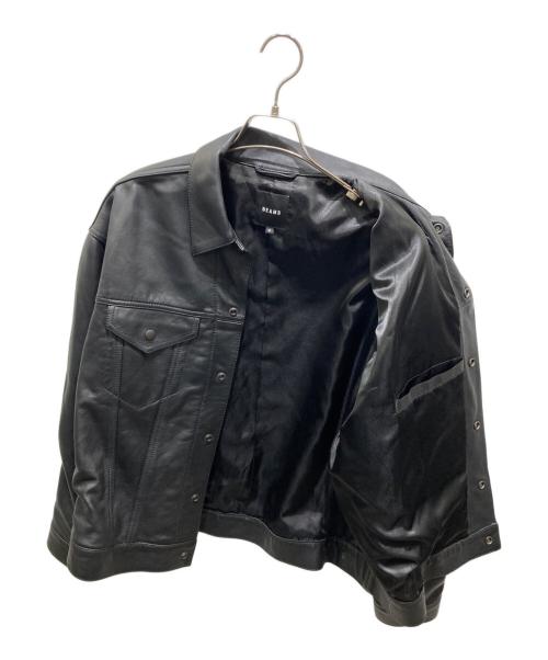 BEAMS（ビームス）BEAMS (ビームス) トラックレザージャケット ブラック サイズ:Mの古着・服飾アイテム