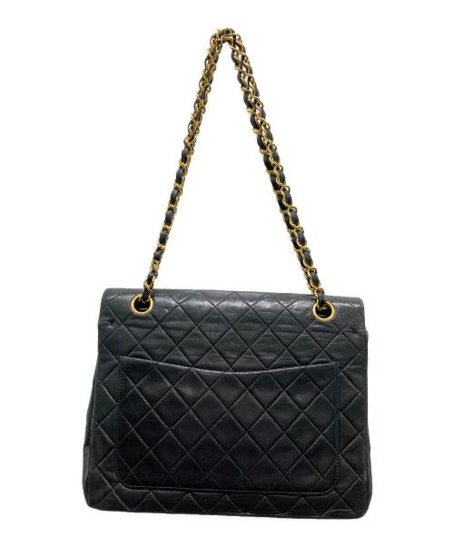 CHANEL（シャネル）CHANEL (シャネル) Wフラップラムスキンチェーンショルダーバッグ ブラックの古着・服飾アイテム