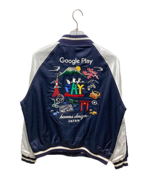 BEAMS（ビームス）BEAMS (ビームス) google (グーグル) スカジャン ネイビー サイズ:Lの古着・服飾アイテム
