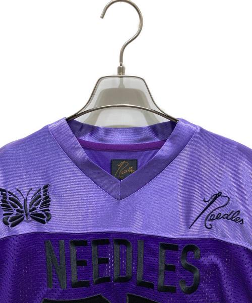 Needles（ニードルズ）Needles (ニードルズ) BEAMS (ビームス) FOOTBALL T-SHIRT パープル サイズ:Lの古着・服飾アイテム