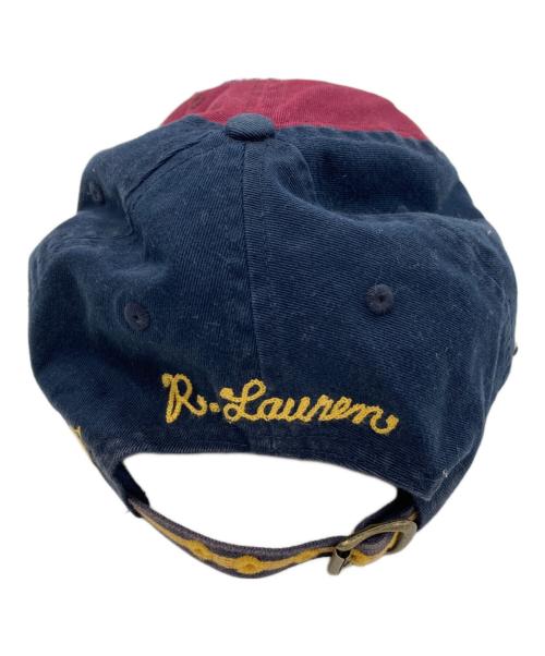 POLO RALPH LAUREN（ポロ・ラルフローレン）POLO RALPH LAUREN (ポロ・ラルフローレン) 切替Pロゴキャップ ネイビーの古着・服飾アイテム