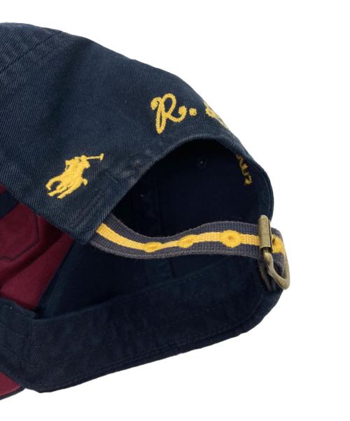 POLO RALPH LAUREN（ポロ・ラルフローレン）POLO RALPH LAUREN (ポロ・ラルフローレン) 切替Pロゴキャップ ネイビーの古着・服飾アイテム