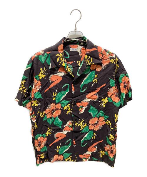 Sun Surf（サンサーフ）Sun Surf (サンサーフ) HIBISCUS LADY/アロハシャツ ブラウン サイズ:Ｌの古着・服飾アイテム