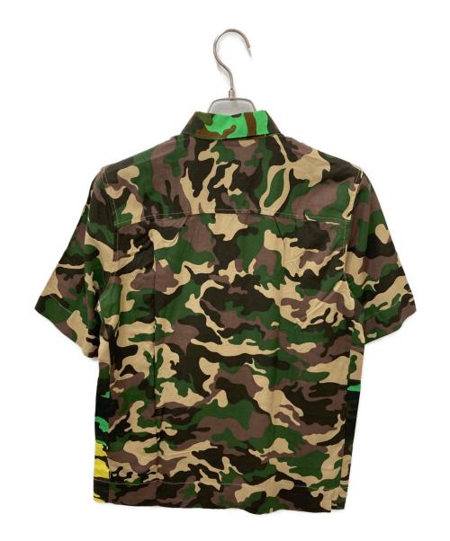 DIESEL（ディーゼル）DIESEL (ディーゼル) パッチワークシャツ ブラウン サイズ:XSの古着・服飾アイテム