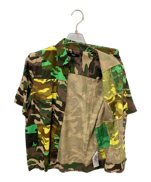 DIESEL（ディーゼル）DIESEL (ディーゼル) パッチワークシャツ ブラウン サイズ:XSの古着・服飾アイテム
