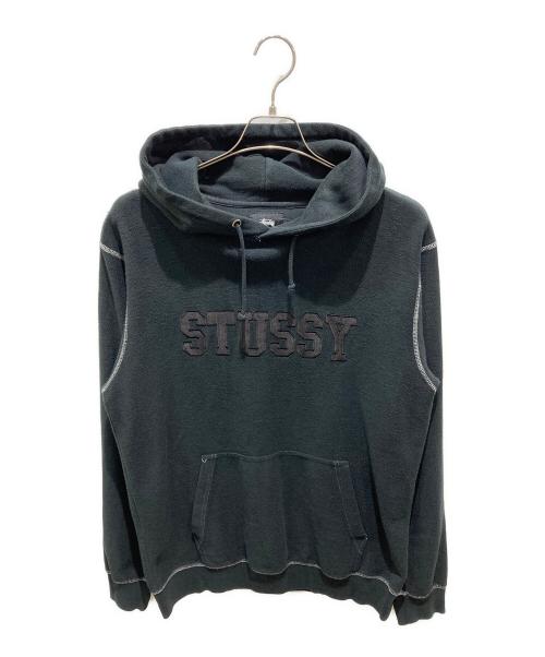 stussy（ステューシー）stussy (ステューシー) プルオーバーパーカー ブラック サイズ:Ｌの古着・服飾アイテム