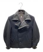 EIGHT Gエイトジー）の古着「メルトンレザージャケット」｜ブラック