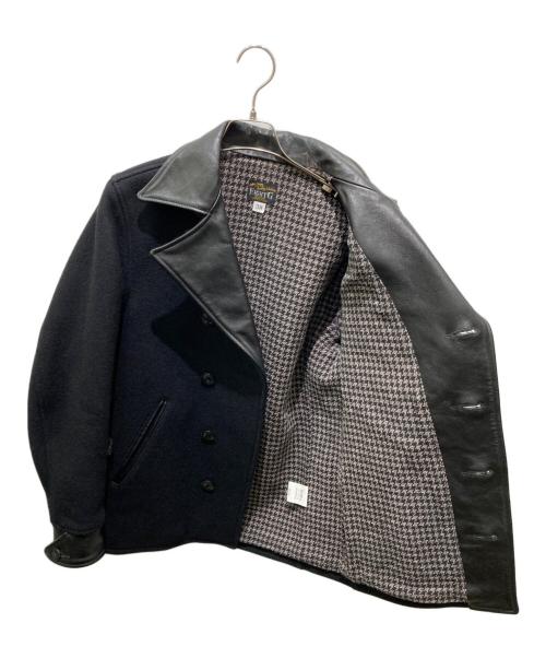 EIGHT G（エイトジー）EIGHT G (エイトジー) メルトンレザージャケット ブラック サイズ:38の古着・服飾アイテム