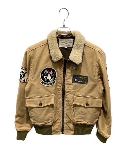 AVIREX（アヴィレックス）AVIREX (アヴィレックス) G-1ブラックエイセスフライトジャケット ベージュ サイズ:Lの古着・服飾アイテム