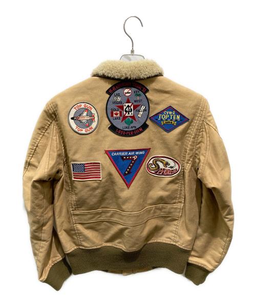 AVIREX（アヴィレックス）AVIREX (アヴィレックス) G-1ブラックエイセスフライトジャケット ベージュ サイズ:Lの古着・服飾アイテム