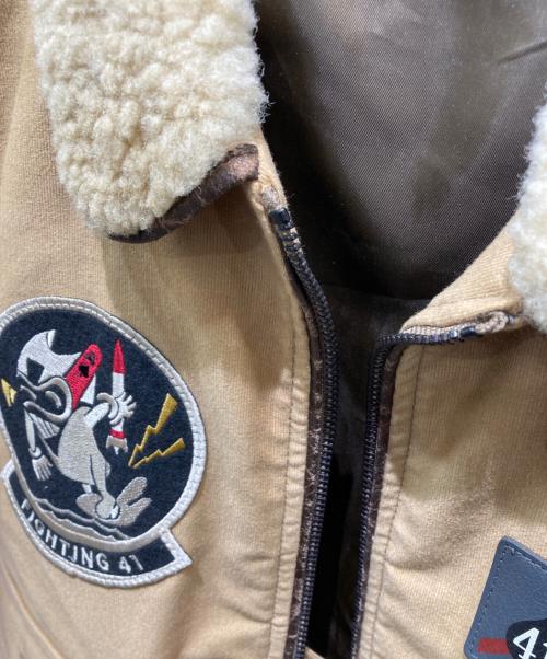 AVIREX（アヴィレックス）AVIREX (アヴィレックス) G-1ブラックエイセスフライトジャケット ベージュ サイズ:Lの古着・服飾アイテム
