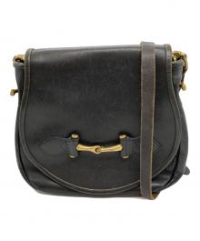 FUNNY（ファニー）の古着「レザーショルダーバッグ」｜ブラック