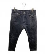 uniform experimentユニフォームエクスペリメント）の古着「TAPERED ONE WASHED DENIM PANTS」｜ブラック