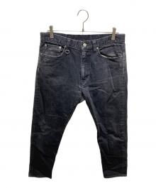 uniform experiment（ユニフォームエクスペリメント）の古着「TAPERED ONE WASHED DENIM PANTS」｜ブラック