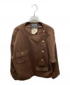 CHANELシャネル）の古着「ノーカラージャケット」｜ブラウン