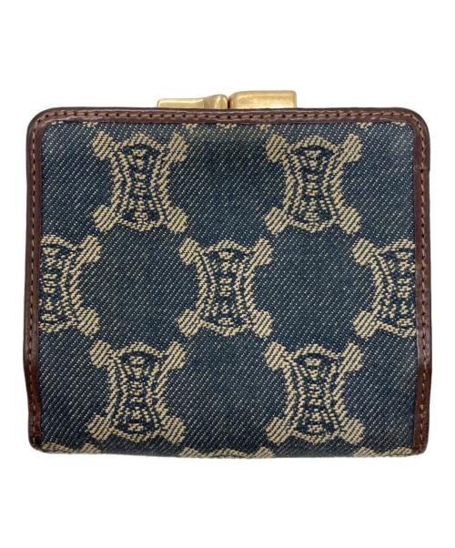 CELINE（セリーヌ）CELINE (セリーヌ) がま口折り財布 ブルーの古着・服飾アイテム