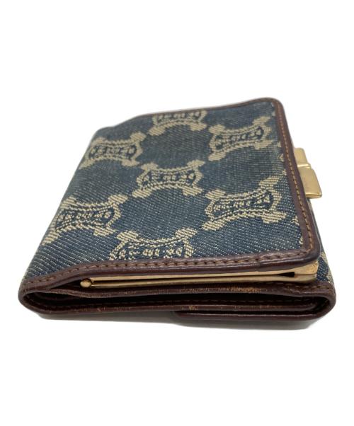CELINE（セリーヌ）CELINE (セリーヌ) がま口折り財布 ブルーの古着・服飾アイテム