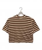 H BEAUTY&YOUTHエイチ ビューティー&ユース）の古着「オンブレボーダー ショートスリーブ Tシャツ」｜ブラウン