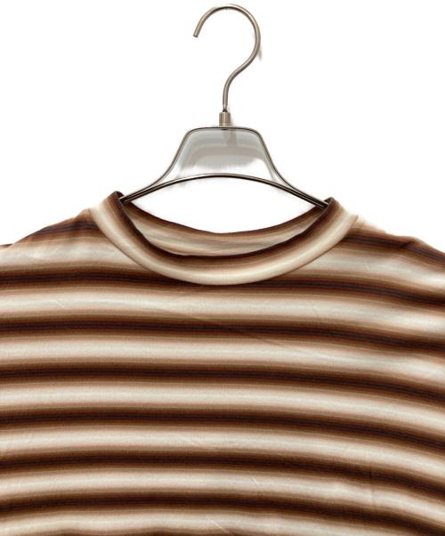 H BEAUTY&YOUTH（エイチ ビューティー&ユース）H BEAUTY&YOUTH (エイチ ビューティー&ユース) オンブレボーダー ショートスリーブ Tシャツ ブラウン サイズ:Lの古着・服飾アイテム