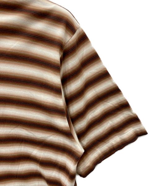 H BEAUTY&YOUTH（エイチ ビューティー&ユース）H BEAUTY&YOUTH (エイチ ビューティー&ユース) オンブレボーダー ショートスリーブ Tシャツ ブラウン サイズ:Lの古着・服飾アイテム