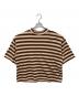 H BEAUTY&YOUTH（エイチ ビューティー&ユース）の古着「オンブレボーダー ショートスリーブ Tシャツ」｜ブラウン