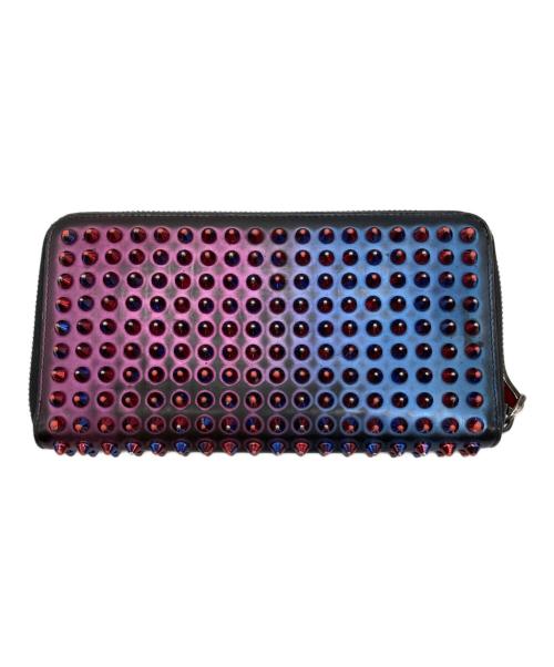 Christian Louboutin（クリスチャン・ルブタン）Christian Louboutin (クリスチャン・ルブタン) パネトーン スパイク スタッズ ウォレット ブルーの古着・服飾アイテム
