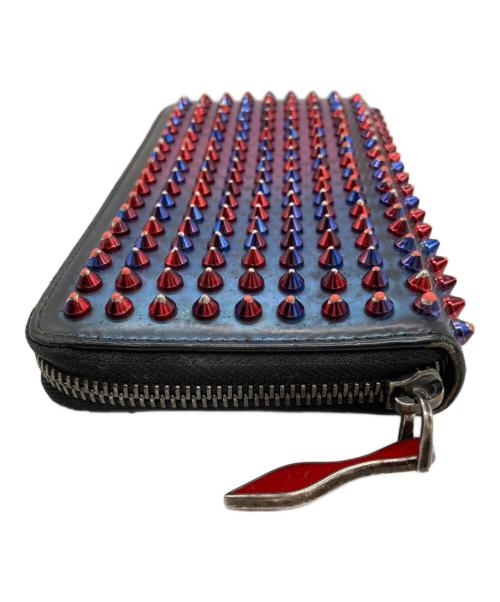 Christian Louboutin（クリスチャン・ルブタン）Christian Louboutin (クリスチャン・ルブタン) パネトーン スパイク スタッズ ウォレット ブルーの古着・服飾アイテム