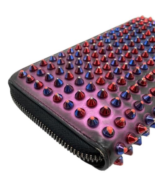 Christian Louboutin（クリスチャン・ルブタン）Christian Louboutin (クリスチャン・ルブタン) パネトーン スパイク スタッズ ウォレット ブルーの古着・服飾アイテム