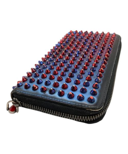 Christian Louboutin（クリスチャン・ルブタン）Christian Louboutin (クリスチャン・ルブタン) パネトーン スパイク スタッズ ウォレット ブルーの古着・服飾アイテム