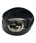 GUCCIグッチ）の古着「インターロッキングG バックル付き ベルト　411924」｜ブラック