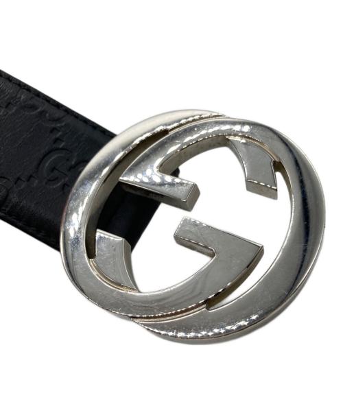 GUCCI（グッチ）GUCCI (グッチ) インターロッキングG バックル付き ベルト　411924 ブラックの古着・服飾アイテム