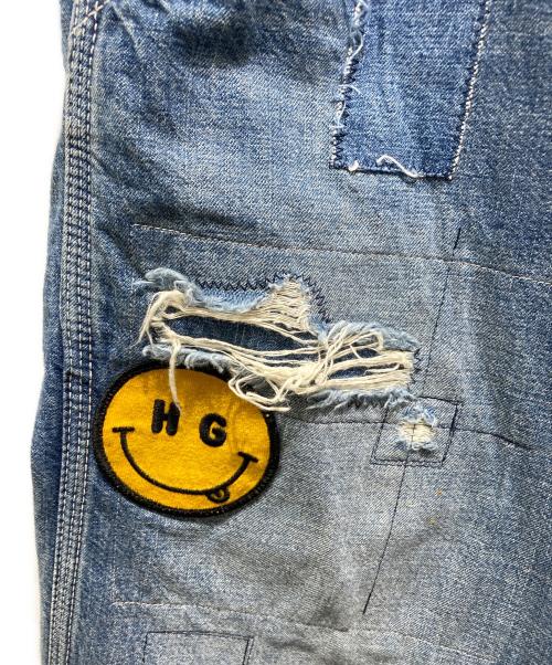 Hysteric Glamour（ヒステリックグラマー）Hysteric Glamour (ヒステリックグラマー) SMILEアップリケ リメイクペインターデニムパンツ インディゴ サイズ:Sの古着・服飾アイテム