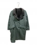 HAREハレ）の古着「リバーシブルフェイクレザーステンカラーコート」｜グリーン