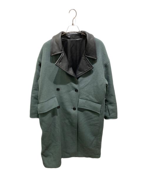 HARE（ハレ）HARE (ハレ) リバーシブルフェイクレザーステンカラーコート グリーン サイズ:Sの古着・服飾アイテム