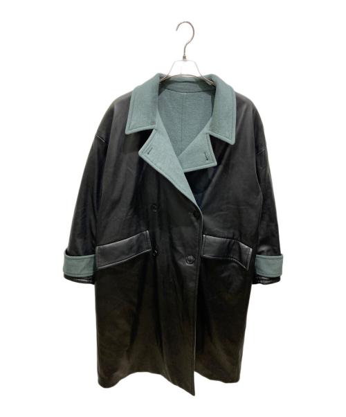 HARE（ハレ）HARE (ハレ) リバーシブルフェイクレザーステンカラーコート グリーン サイズ:Sの古着・服飾アイテム