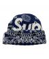 SUPREME（シュプリーム）の古着「Bandana Big Logo Beanie」｜ネイビー