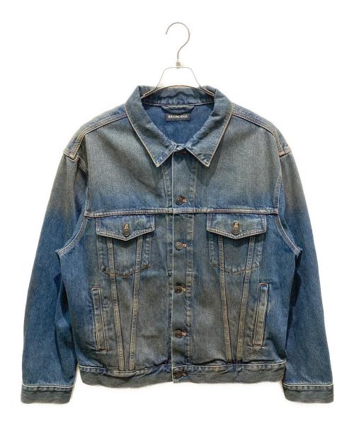 BALENCIAGA（バレンシアガ）BALENCIAGA (バレンシアガ) Back Logo Crush Denim Jacket インディゴ サイズ:46の古着・服飾アイテム