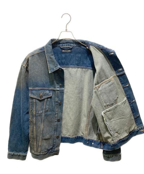 BALENCIAGA（バレンシアガ）BALENCIAGA (バレンシアガ) Back Logo Crush Denim Jacket インディゴ サイズ:46の古着・服飾アイテム