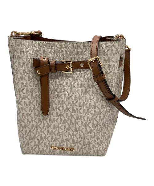 MICHAEL KORS（マイケル・コース）MICHAEL KORS (マイケル・コース) ショルダーバッグ ホワイト×ブラウンの古着・服飾アイテム