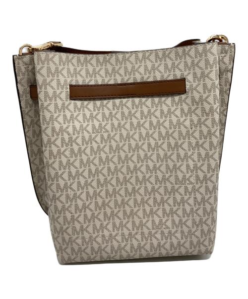 MICHAEL KORS（マイケル・コース）MICHAEL KORS (マイケル・コース) ショルダーバッグ ホワイト×ブラウンの古着・服飾アイテム