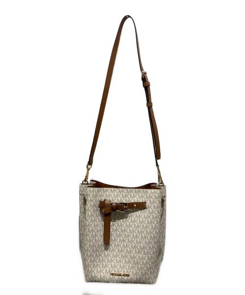 MICHAEL KORS（マイケル・コース）MICHAEL KORS (マイケル・コース) ショルダーバッグ ホワイト×ブラウンの古着・服飾アイテム