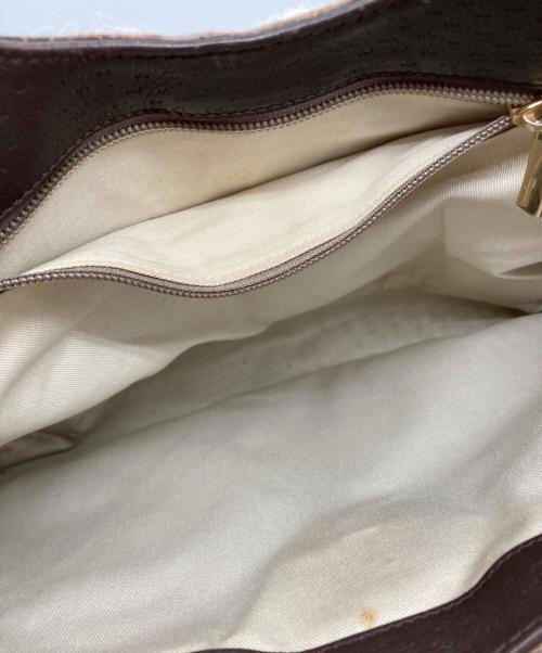 Salvatore Ferragamo（サルヴァトーレ フェラガモ）Salvatore Ferragamo (サルヴァトーレ フェラガモ) ハラコガンチーニハンドバッグ ブラウン×アイボリーの古着・服飾アイテム