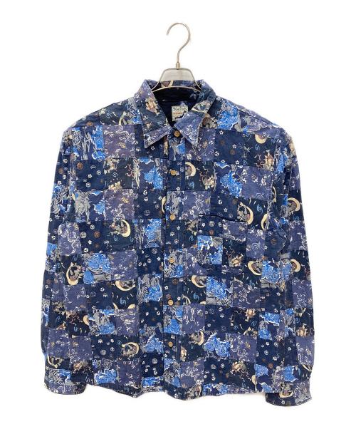 BLUE TRICK（ブルートリック）blue trick (ブルートリック) パッチワークシャツ ブルー サイズ:8の古着・服飾アイテム